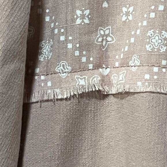 UMGEE French Terry Bandana Hoodie Women’s Size L Mixed Print Raw Seams Loose Fit - Picture 10 of 12